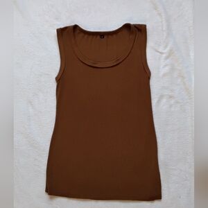 Elegant Brown Sleeveless Tank Top